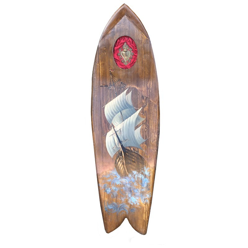 Surf con veliero dipinto a mano