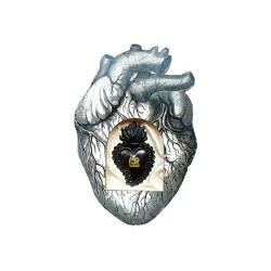 Formella cuore anatomico con Sacro Cuore