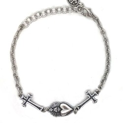 Bracciale con Croci e Cuore Sacro