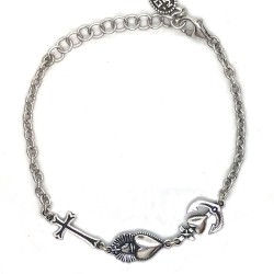 Bracciale con Fede Carità e Speranza, Cuore e Croce