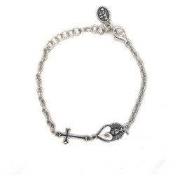 Bracciale con Cuore Sacro e Croce