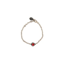 Bracciale cuore smaltato Rosso