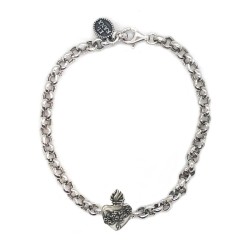 Bracciale con Cuore Sacro old con rose