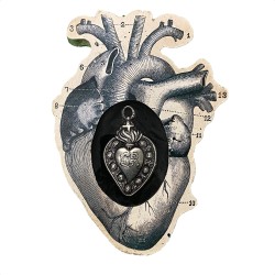 Formella cuore anatomico sagomato e cuore sacro GR