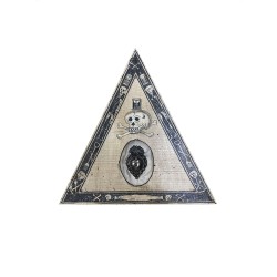 Triangolo memento mori bianco con cuore sacro