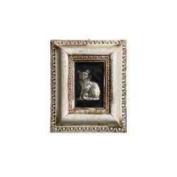 Quadro cornice bianca ex voto gatto