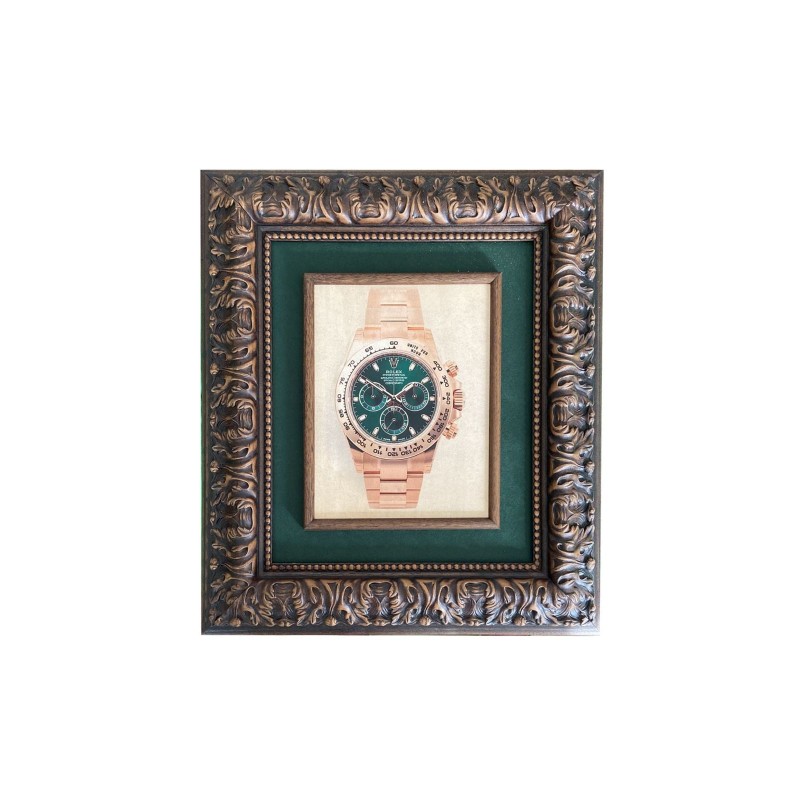 Quadro con orologio 16528 green dial rolex