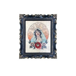 Quadro con donna in preghiera e cuore sacro 7 spade