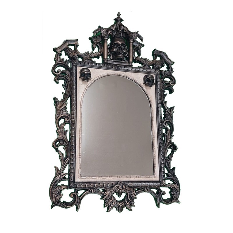 Specchio lavorato con teschio 77x118 cm