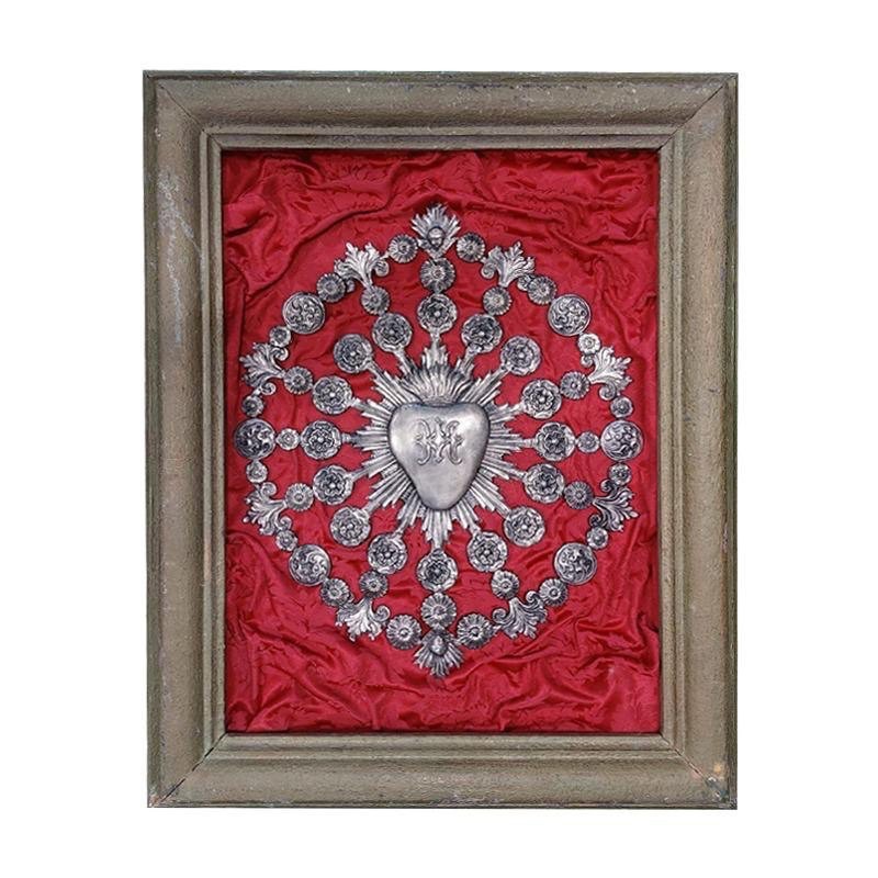 Quadro cuore sacro raggi 52x67 cm