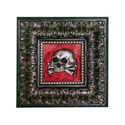 Quadro memento mori sfondo rosso 30x30