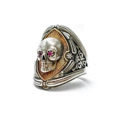 Anello teschio oro uomo