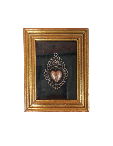 Quadretto cuore sacro oro 9x7