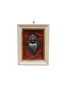 Quadretto cuore sacro sfondo rosso 9,5x12,5