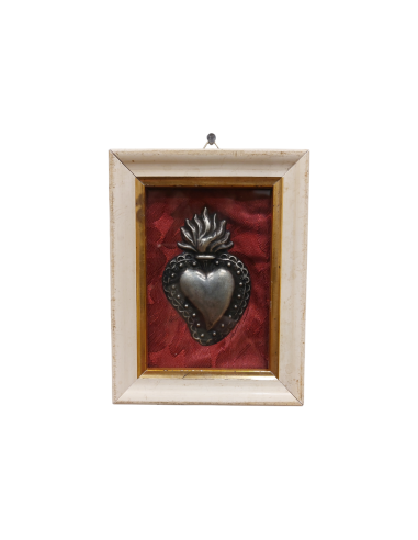 Quadretto cuore sacro sfondo rosso 9,5x12,5