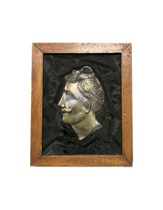 Quadro ex voto profilo con baffi 21x17