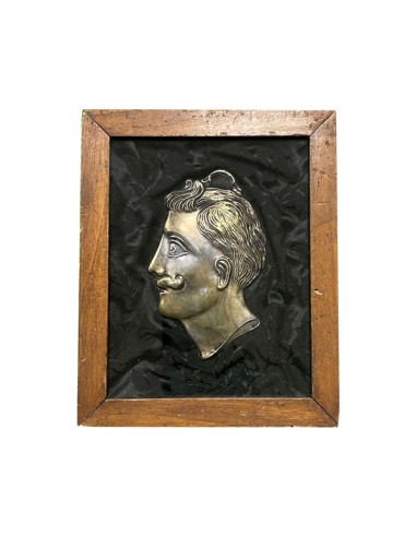 Quadro ex voto profilo con baffi 21x17