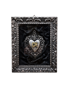 Quadro cuore sacro black 19,5x24