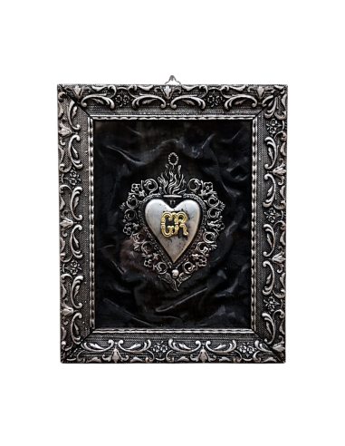 Quadro cuore sacro black 19,5x24