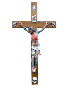 Crocifisso con croce in legno 95x82