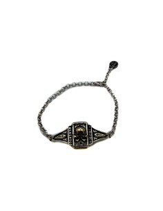 Bracciale bicolor rettangolare Memento Mori