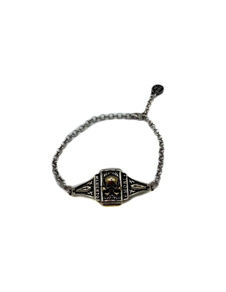 Bracciale bicolor rettangolare Memento Mori