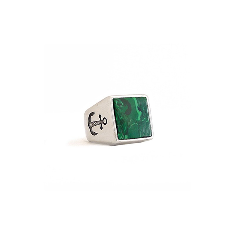 Anello Pietra Quadrata Verde