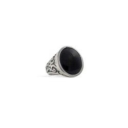 Anello Cabochon Pietra Onice Ovale