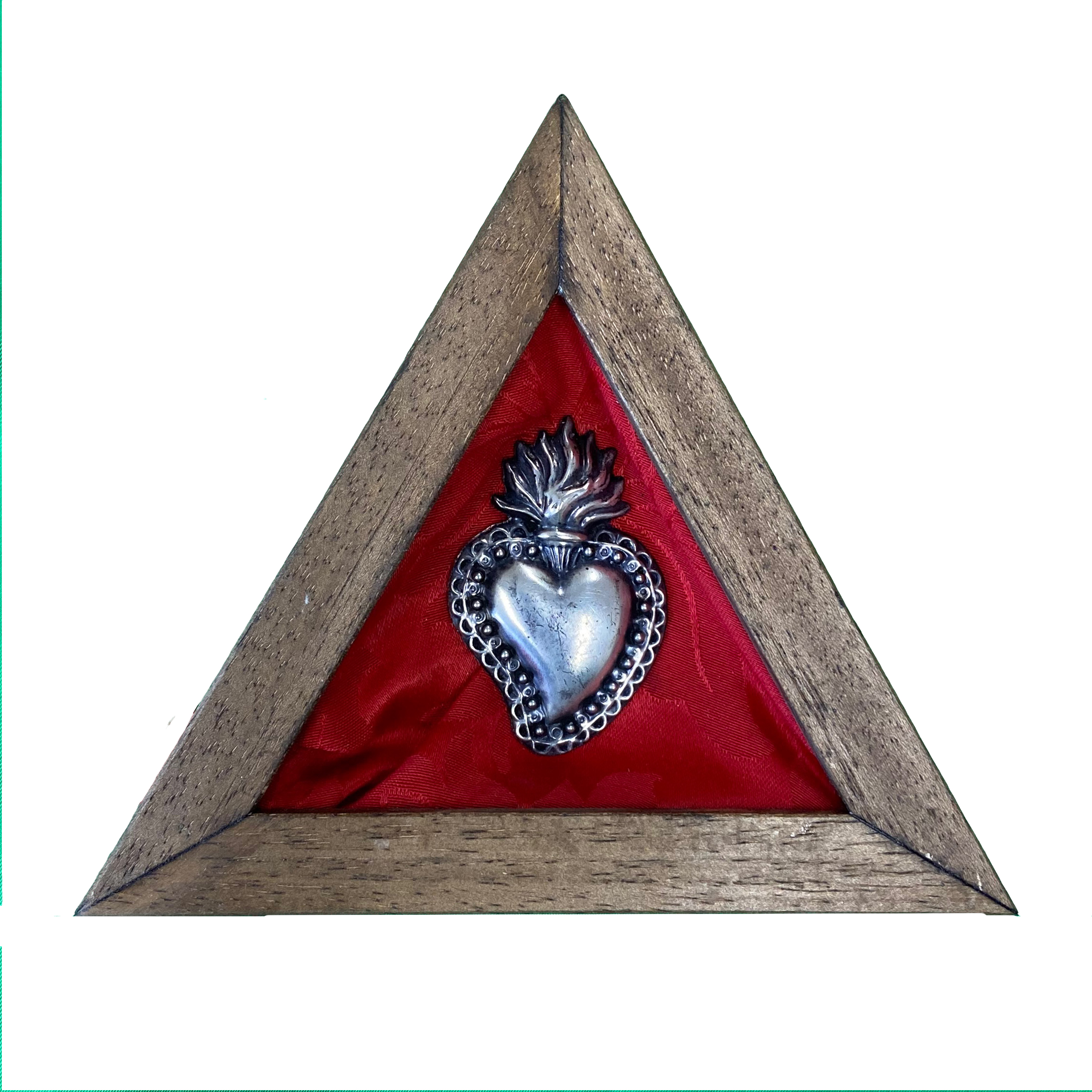 Triangolo sfondo rosso con cuore sacro - El Rana